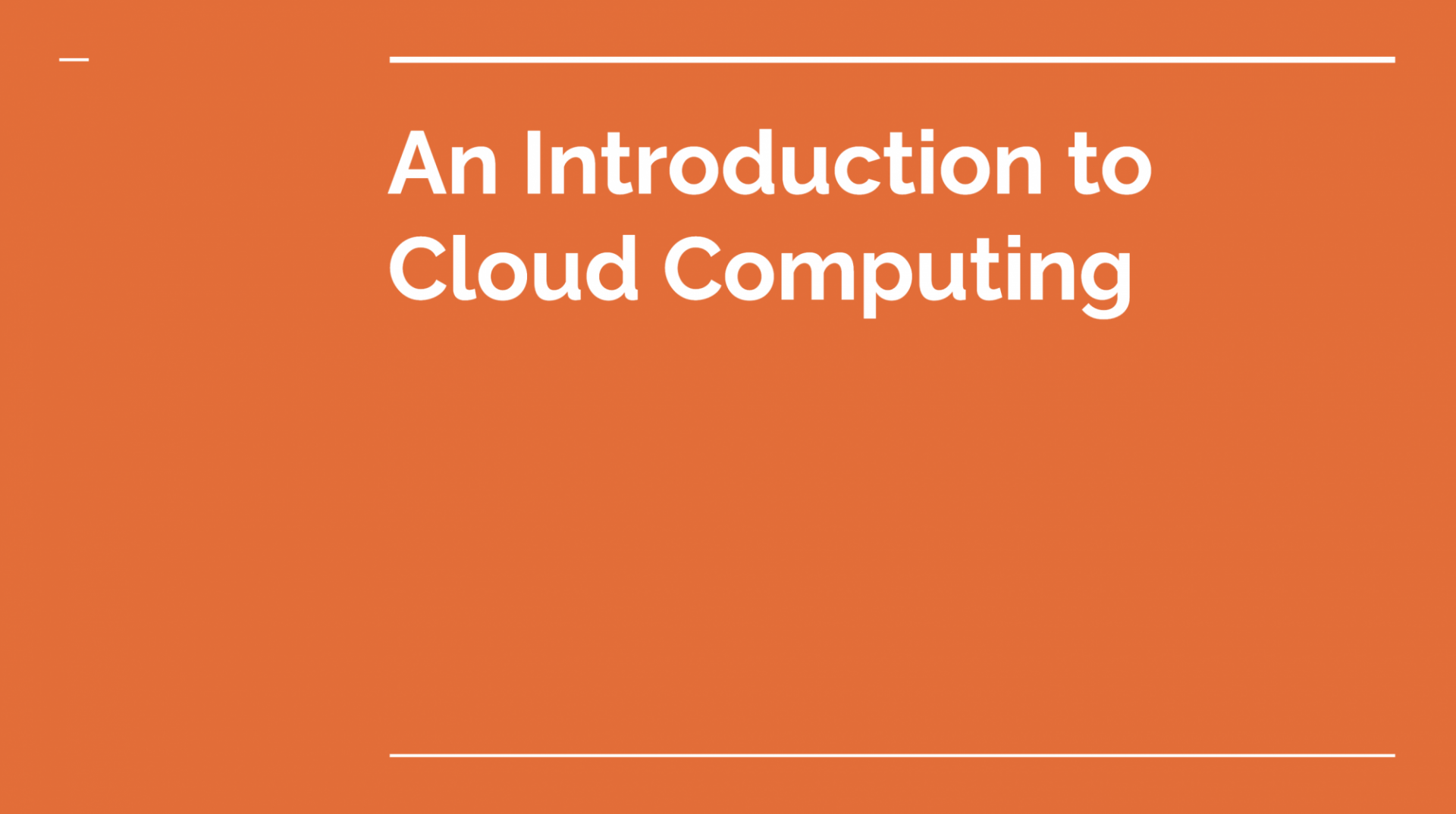 Introduction to Cloud Computing