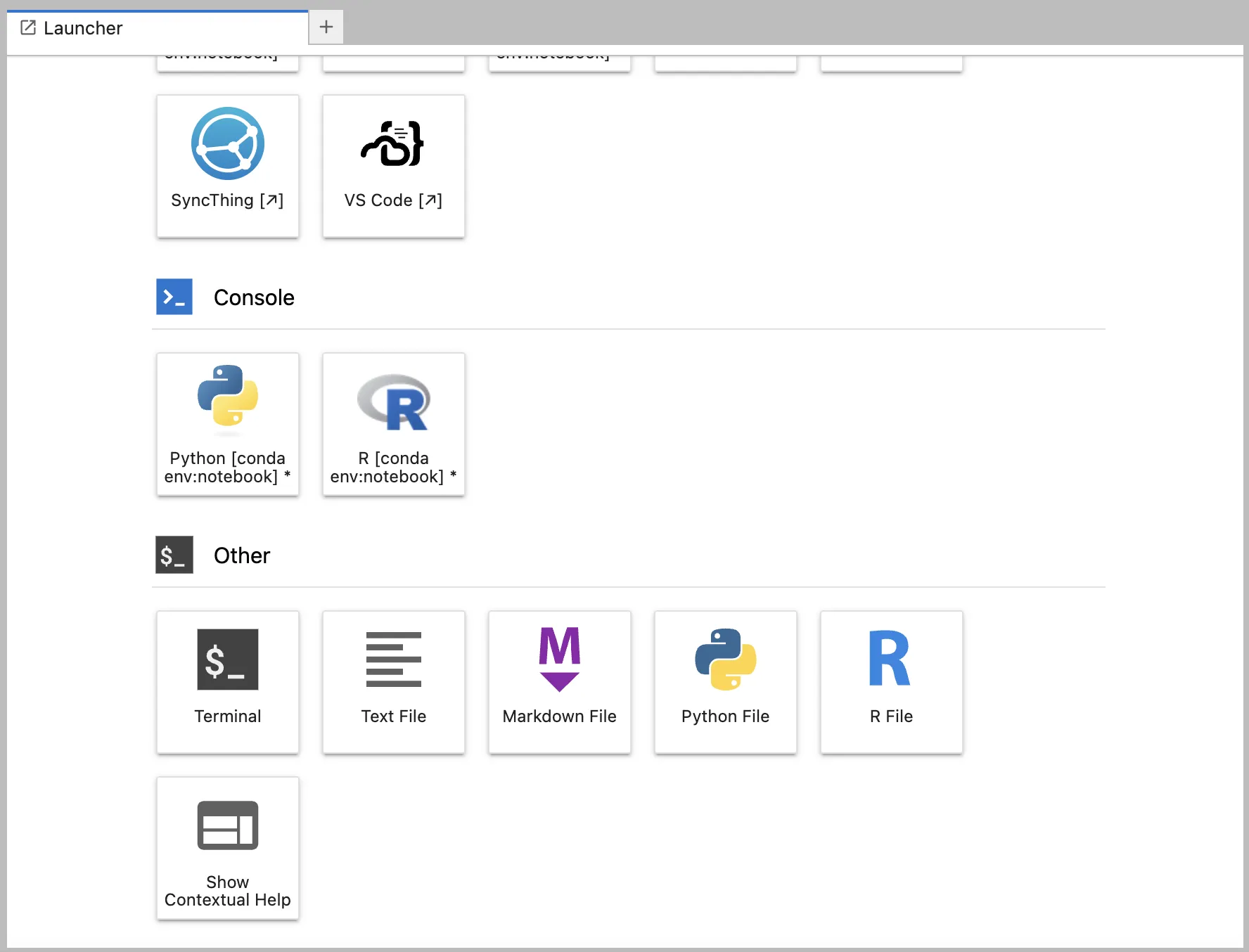 the launcher including the terminal icon