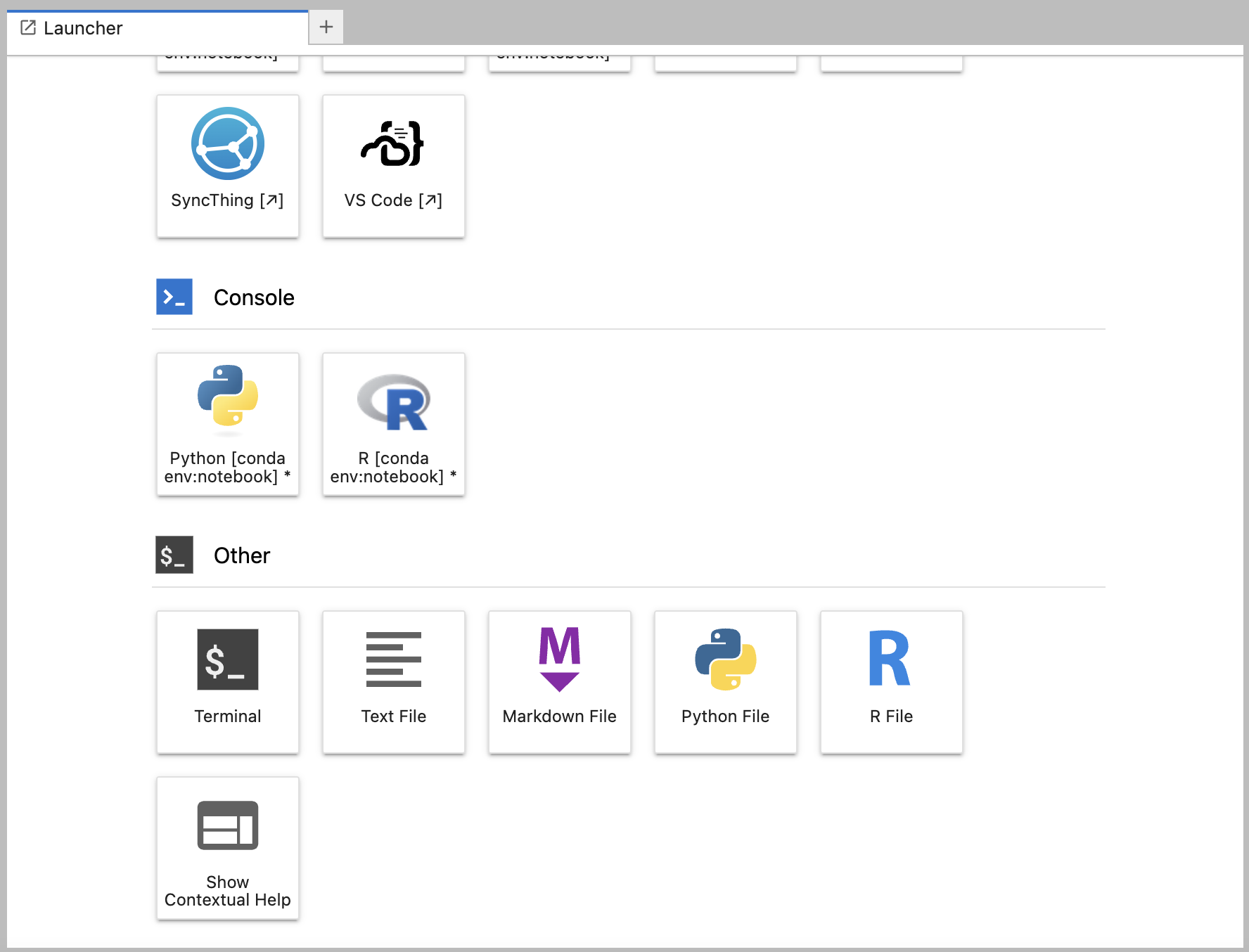 the launcher including the terminal icon